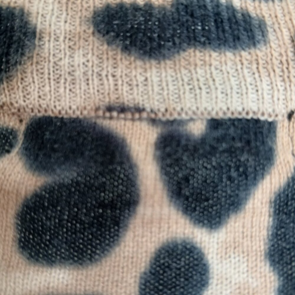 Leopard Print 100% Cotton V-Neck Abalone Button-Up Cardigan With Pockets Sz L - Picture 13 of 15